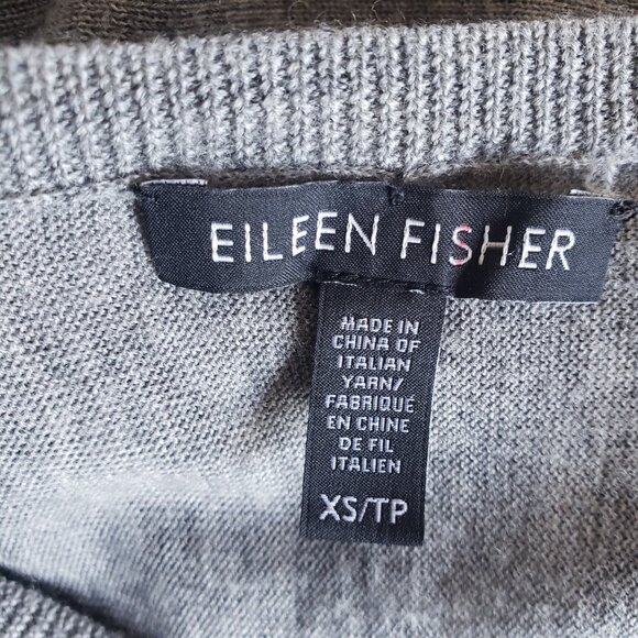 Eileen Fisher Long Lightweight Sweater Gray Long Sleeve Soft Merino Wool Size XS - Picture 7 of 7